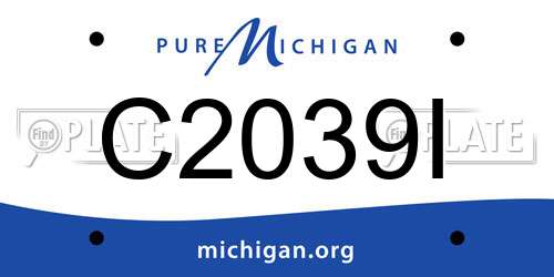 C2039I Michigan License Plate