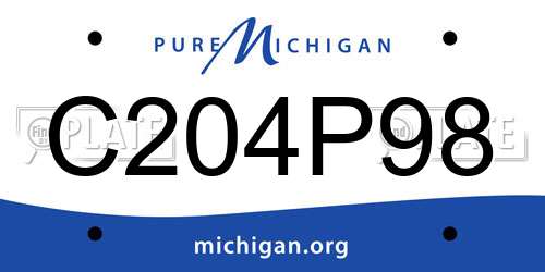 C204P98 Michigan License Plate
