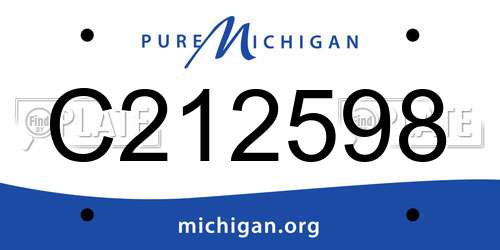 C212598 Michigan License Plate