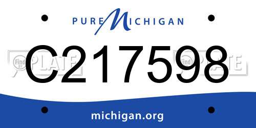 C217598 Michigan License Plate
