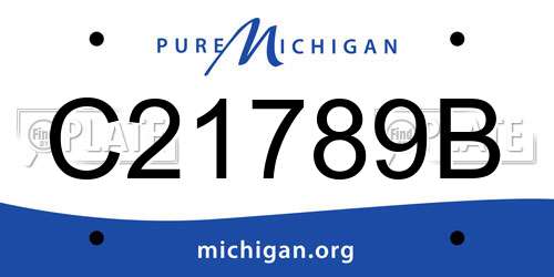 C21789B Michigan License Plate