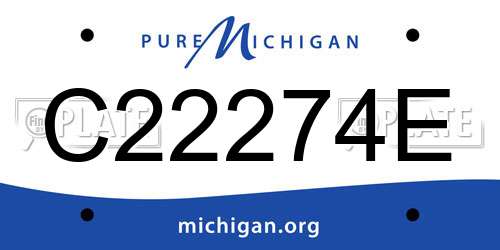 C22274E Michigan License Plate