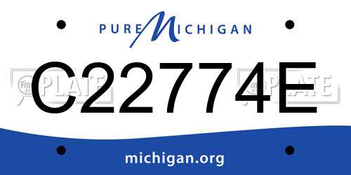 C22774E Michigan License Plate