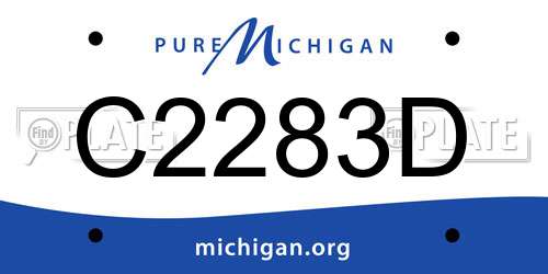C2283D Michigan License Plate