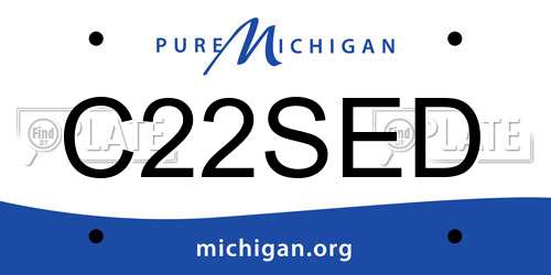 C22SED Michigan License Plate