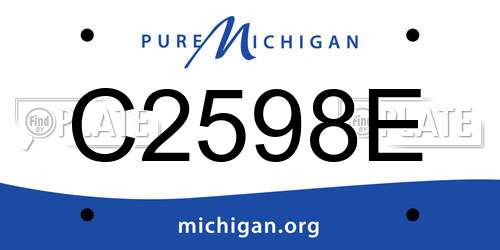 C2598E Michigan License Plate