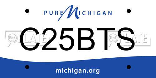 C25BTS Michigan License Plate