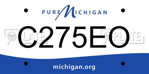 C275EO Michigan License Plate