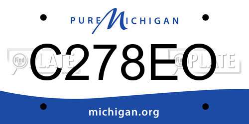 C278EO Michigan License Plate