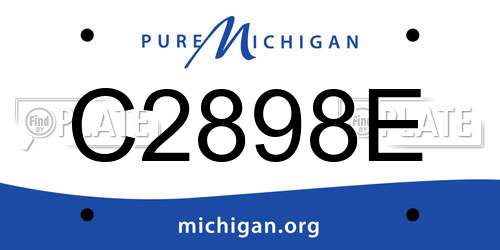 C2898E Michigan License Plate