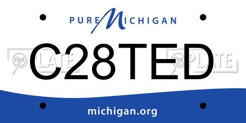C28TED Michigan License Plate