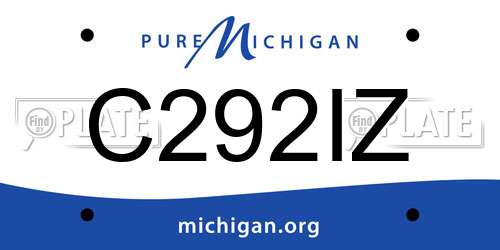 C292IZ Michigan License Plate