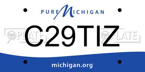 C29TIZ Michigan License Plate