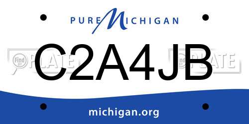 C2A4JB Michigan License Plate