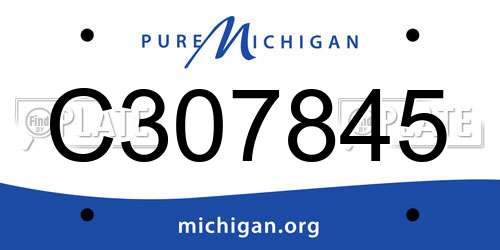 C307845 Michigan License Plate