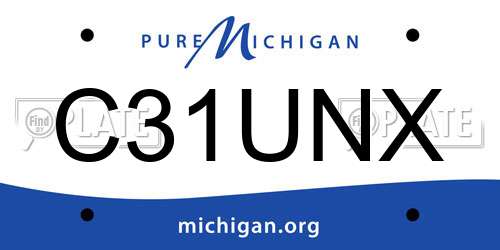 C31UNX Michigan License Plate