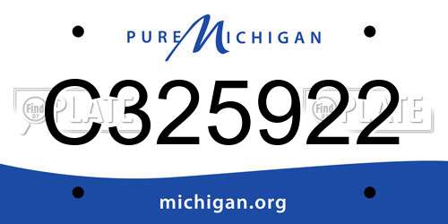 C325922 Michigan License Plate