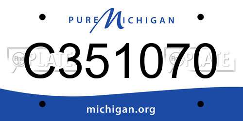 C351070 Michigan License Plate