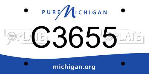 C3655 Michigan License Plate