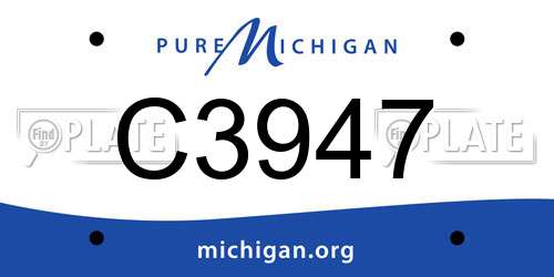 C3947 Michigan License Plate