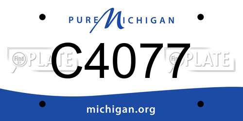 C4077 Michigan License Plate