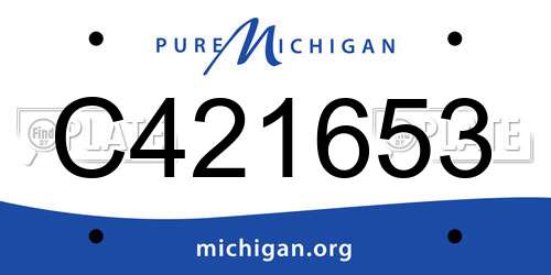 C421653 Michigan License Plate