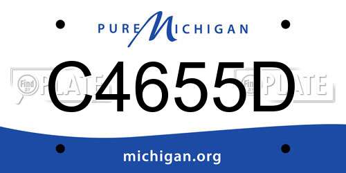 C4655D Michigan License Plate