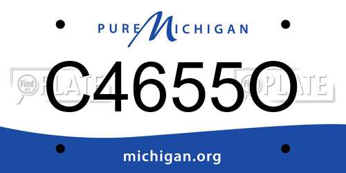 C4655O Michigan License Plate