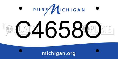 C4658O Michigan License Plate