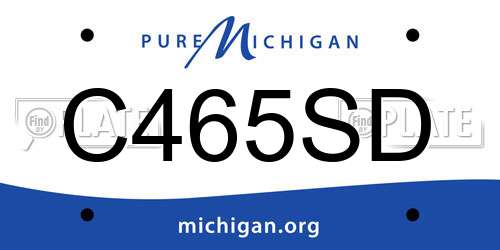 C465SD Michigan License Plate