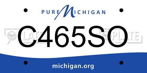 C465SO Michigan License Plate