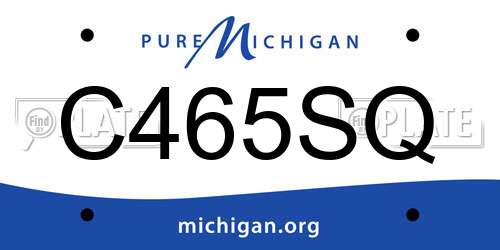 C465SQ Michigan License Plate
