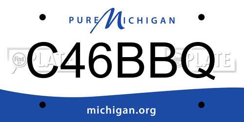 C46BBQ Michigan License Plate