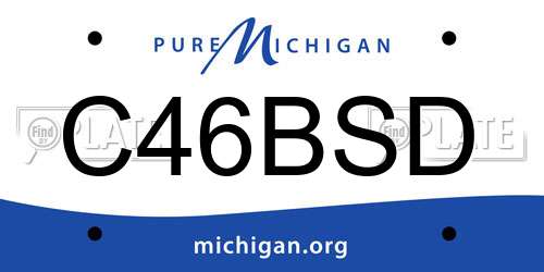 C46BSD Michigan License Plate
