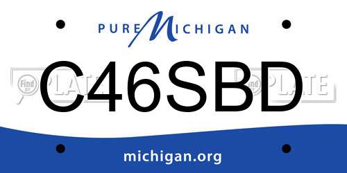 C46SBD Michigan License Plate