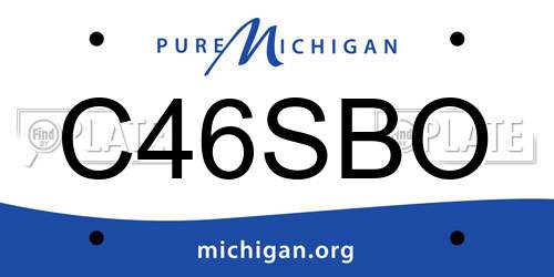 C46SBO Michigan License Plate