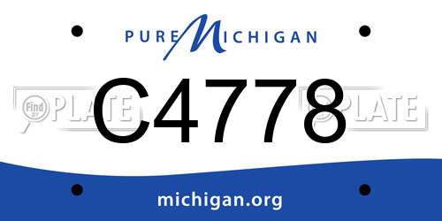 C4778 Michigan License Plate