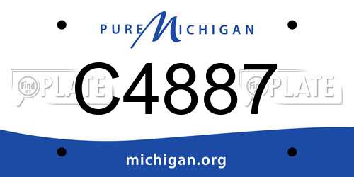 C4887 Michigan License Plate