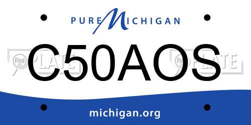 C50AOS Michigan License Plate