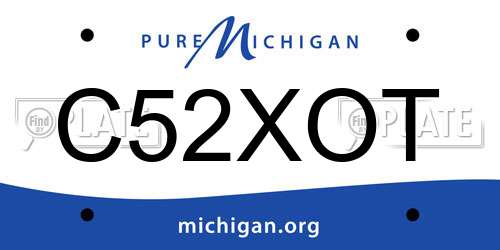 C52XOT Michigan License Plate