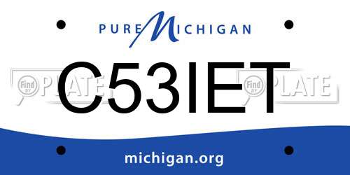 C53IET Michigan License Plate