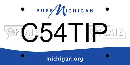 C54TIP Michigan License Plate