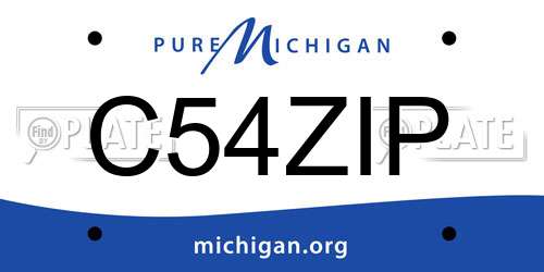C54ZIP Michigan License Plate