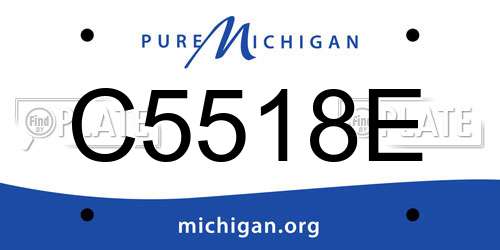 C5518E Michigan License Plate