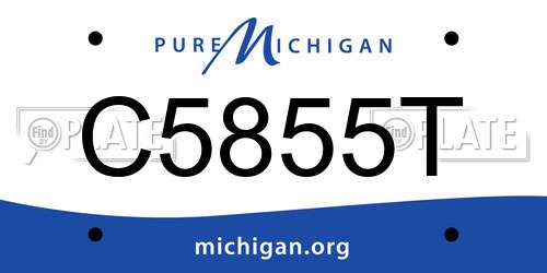C5855T Michigan License Plate