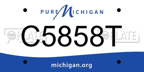 C5858T Michigan License Plate