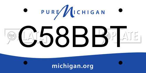 C58BBT Michigan License Plate