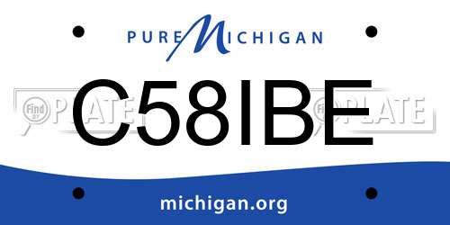 C58IBE Michigan License Plate