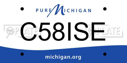 C58ISE Michigan License Plate