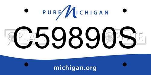 C59890S Michigan License Plate